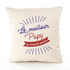 Housse de Coussin Premium Papy Meilleur du Monde Entier Meilleur Monde - Coton Canvas Fairtrade Beige Idée Cadeau Décoration Canapé