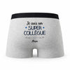 Caleçon Alan Un Super Collègue - Humour Boxer Gris Idée Cadeau - Taille M