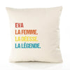 Housse de Coussin Premium Eva la Déesse la Légende Vintage - Coton Canvas Fairtrade Beige Idée Cadeau Décoration Canapé