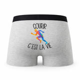 Caleçon Courir - Humour Boxer Gris Passion Idée Cadeau