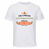 Maillot de Sport Homme Meilleur Collectionneur de Plantes Super Pouvoir Cadeau Anniversaire Noël Fête des Pères T-Shirt Respirant Polyester
