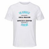 Maillot de Sport Homme pour Un Vendeur Formidable Blanc - T-Shirt Respirant Polyester Manches Courtes - Cadeau Sportif Anniversaire Noël Fête des Pères
