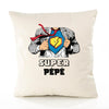 Housse de Coussin Premium Super PÉPÉ - Coton Canvas Fairtrade Beige Idée Cadeau Décoration Canapé