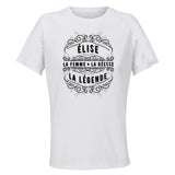Maillot de Sport Femme pour Elise Copie Deesse Legende Noire - T-Shirt Respirant Polyester Manches Courtes - Cadeau Sportive Anniversaire Noël Fête des Mères