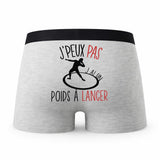 Caleçon Lancer du Poids - Humour Boxer Gris Idée Cadeau Passion