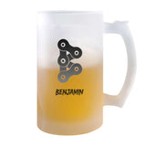 Verre à Bière Benjamin Lettre Chaine | Chope de Bière Pinte | Idée Cadeau Prénom Motard Biker Mob Anniversaire Papa Collègue Départ Retraite Noël
