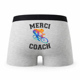 Caleçon Merci Cyclisme - Humour Boxer Gris Passion Sport Idée Cadeau