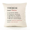 Housse de Coussin Premium Thérèse Définition - Coton Canvas Fairtrade Beige Idée Cadeau Décoration Canapé