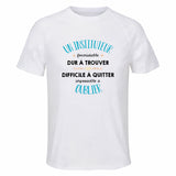 Maillot de Sport Homme pour Un Instituteur Formidable Blanc - T-Shirt Respirant Polyester Manches Courtes - Cadeau Sportif Anniversaire Noël Fête des Pères