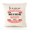 Housse de Coussin Premium Bassiste Superwomen - Coton Canvas Fairtrade Beige Idée Cadeau Décoration Canapé