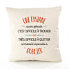 Housse de Coussin Premium Une Lysiane Aussi géniale - Coton Canvas Fairtrade Beige Idée Cadeau Décoration Canapé
