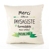 Housse de Coussin Premium Merci Paysagiste Inoubliable - Coton Canvas Fairtrade Beige Idée Cadeau Décoration Canapé