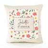 Housse de Coussin Femme Juliette d'amour Motif Floral déco Salon canapé Chambre Cadeau Femme Anniversaire noël Coussin décoratif Motif Floral