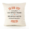 Housse de Coussin Premium Un Jean-Loup Aussi génial - Coton Canvas Fairtrade Beige Idée Cadeau Décoration Canapé