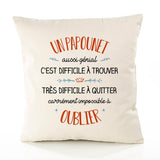 Housse de Coussin Premium Un Papounet Aussi génial - Coton Canvas Fairtrade Beige Idée Cadeau Décoration Canapé