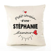 Housse de Coussin Premium Stephanie d'amour - Coton Canvas Fairtrade Beige Idée Cadeau Décoration Canapé 40x40