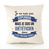 Housse de Coussin Premium Je ne suis Pas superhomme mais Je suis Diététicien Donc C'est Presque pareil - Coton Canvas Fairtrade Beige Idée Cadeau Décoration Canapé 40x40
