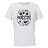 Maillot de Sport Femme pour Clemence Copie Deesse Legende Noire - T-Shirt Respirant Polyester Manches Courtes - Cadeau Sportive Anniversaire Noël Fête des Mères