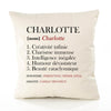 Housse de Coussin Premium Charlotte Définition - Coton Canvas Fairtrade Beige Idée Cadeau Décoration Canapé