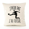Housse de Coussin Premium Futsal Version Blanc - Coton Canvas Fairtrade Beige Idée Cadeau Décoration Canapé