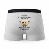 Caleçon Le Sportif Agneau - Humour Boxer Gris Idée Cadeau