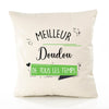Housse de Coussin Premium Meilleur Doudou de Tous Les Temps 2 - Coton Canvas Fairtrade Beige Idée Cadeau Décoration Canapé