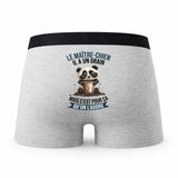Caleçon Le Maitre-Chien Panda Grain - Humour Boxer Gris Idée Cadeau