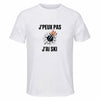 Maillot de Sport Homme Ski J'peux Pas - T-Shirt Respirant Polyester Manches Courtes - Cadeau Sportif Anniversaire Noël Fête des Pères