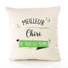Housse de Coussin Premium Meilleur Chéri de Tous Les Temps 2 - Coton Canvas Fairtrade Beige Idée Cadeau Décoration Canapé