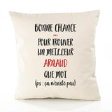 Housse de Coussin Premium Arnaud ça n'existe Pas Homme - Coton Canvas Fairtrade Beige Idée Cadeau Décoration Canapé