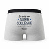 Caleçon Olivier Un Super Collègue - Humour Boxer Gris Idée Cadeau
