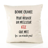 Housse de Coussin Premium Gil ça n'existe Pas Homme - Coton Canvas Fairtrade Beige Idée Cadeau Décoration Canapé
