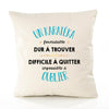 Housse de Coussin Premium Un Karatéka Formidable - Coton Canvas Fairtrade Beige Idée Cadeau Décoration Canapé