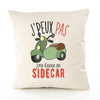 Housse de Coussin Premium Sidecar Version Blanc - Coton Canvas Fairtrade Beige Idée Cadeau Décoration Canapé