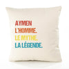 Housse de Coussin Premium Aymen Mythe Légende Vintage - Coton Canvas Fairtrade Beige Idée Cadeau Décoration Canapé