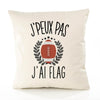 Housse de Coussin Premium Flag Version Blanc - Coton Canvas Fairtrade Beige Idée Cadeau Décoration Canapé