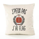 Housse de Coussin Premium Flag Version Blanc - Coton Canvas Fairtrade Beige Idée Cadeau Décoration Canapé