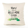 Housse de Coussin Premium Merci Belle-Mère Inoubliable Femme - Coton Canvas Fairtrade Beige Idée Cadeau Décoration Canapé