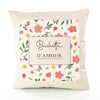 Housse de Coussin Femme Bichette d'amour Motif Floral déco Salon canapé Chambre Cadeau Femme Anniversaire noël Coussin décoratif Motif Floral