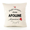 Housse de Coussin Premium Apolline d'amour - Coton Canvas Fairtrade Beige Idée Cadeau Décoration Canapé 40x40
