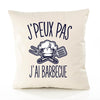 Housse de Coussin Premium Barbecue 2 Version Blanc - Coton Canvas Fairtrade Beige Idée Cadeau Décoration Canapé