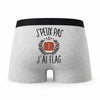 Caleçon Flag - Humour Boxer Gris Idée Cadeau Passion