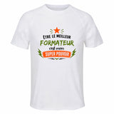 Maillot de Sport Homme Meilleur Formateur Super Pouvoir Cadeau Anniversaire Noël Fête des Pères T-Shirt Respirant Polyester