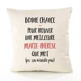 Housse de Coussin Premium Marie-Thérèse ça n'existe Pas - Coton Canvas Fairtrade Beige Idée Cadeau Décoration Canapé
