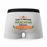Caleçon gris Meilleur Marcheur Super Pouvoir Cadeau homme Boxer Humour Papa