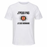 Maillot de Sport Homme Normand J'peux Pas - T-Shirt Respirant Polyester Manches Courtes - Cadeau Sportif Anniversaire Noël Fête des Pères