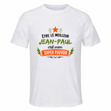 Maillot de Sport Homme Meilleur Jean-Paul Super Pouvoir Cadeau Anniversaire Noël Fête des Pères T-Shirt Respirant Polyester