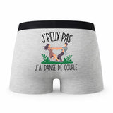 Caleçon Danse De Couple - Humour Boxer Gris Idée Cadeau Passion