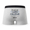 Caleçon Yohann Un Super Collègue - Humour Boxer Gris Idée Cadeau