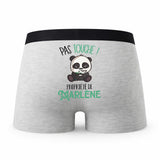 Caleçon Marlene Pas Touche Panda - Humour Boxer Gris Idée Cadeau